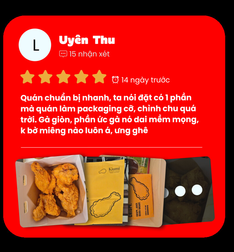 Customer review from Duyen Thu